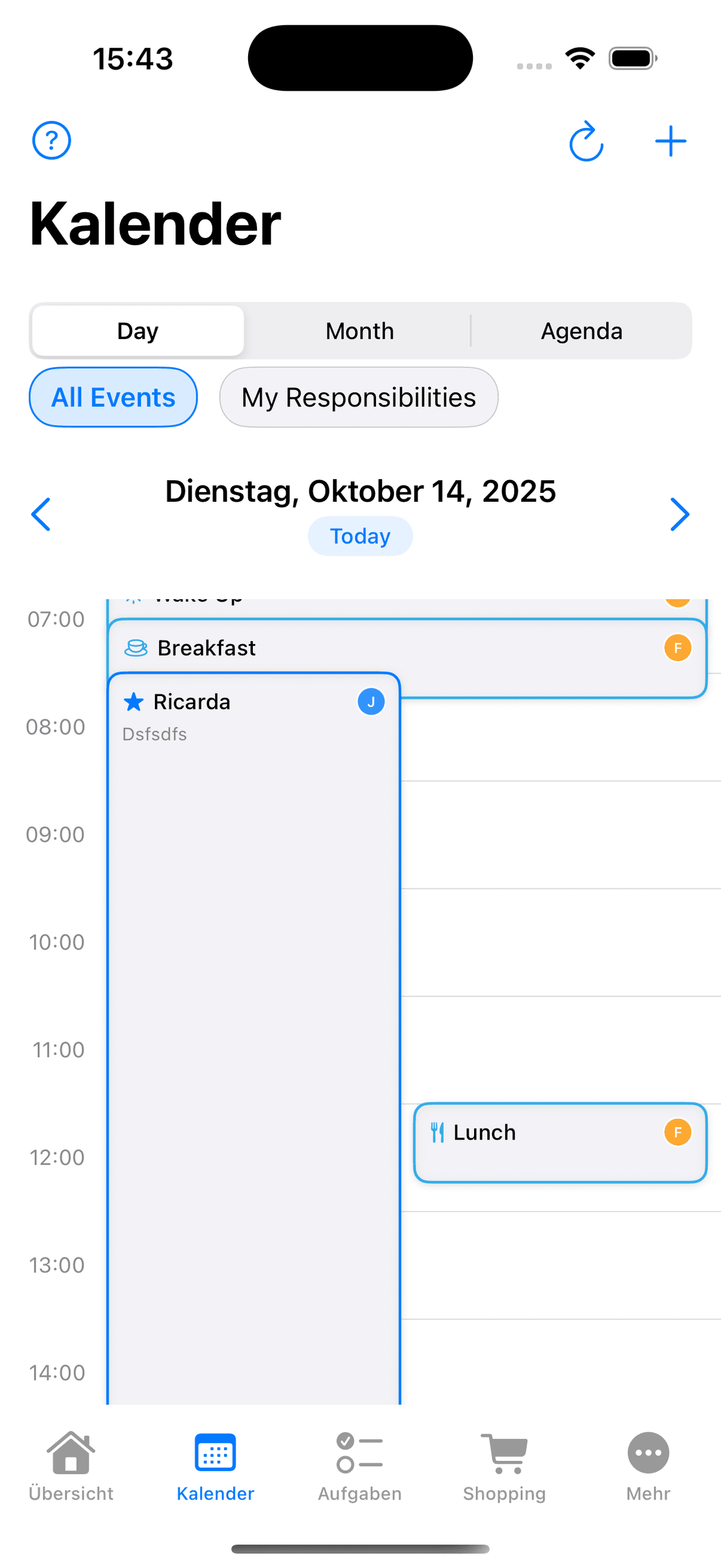 Assigning a shopping list to the au pair with notification preview