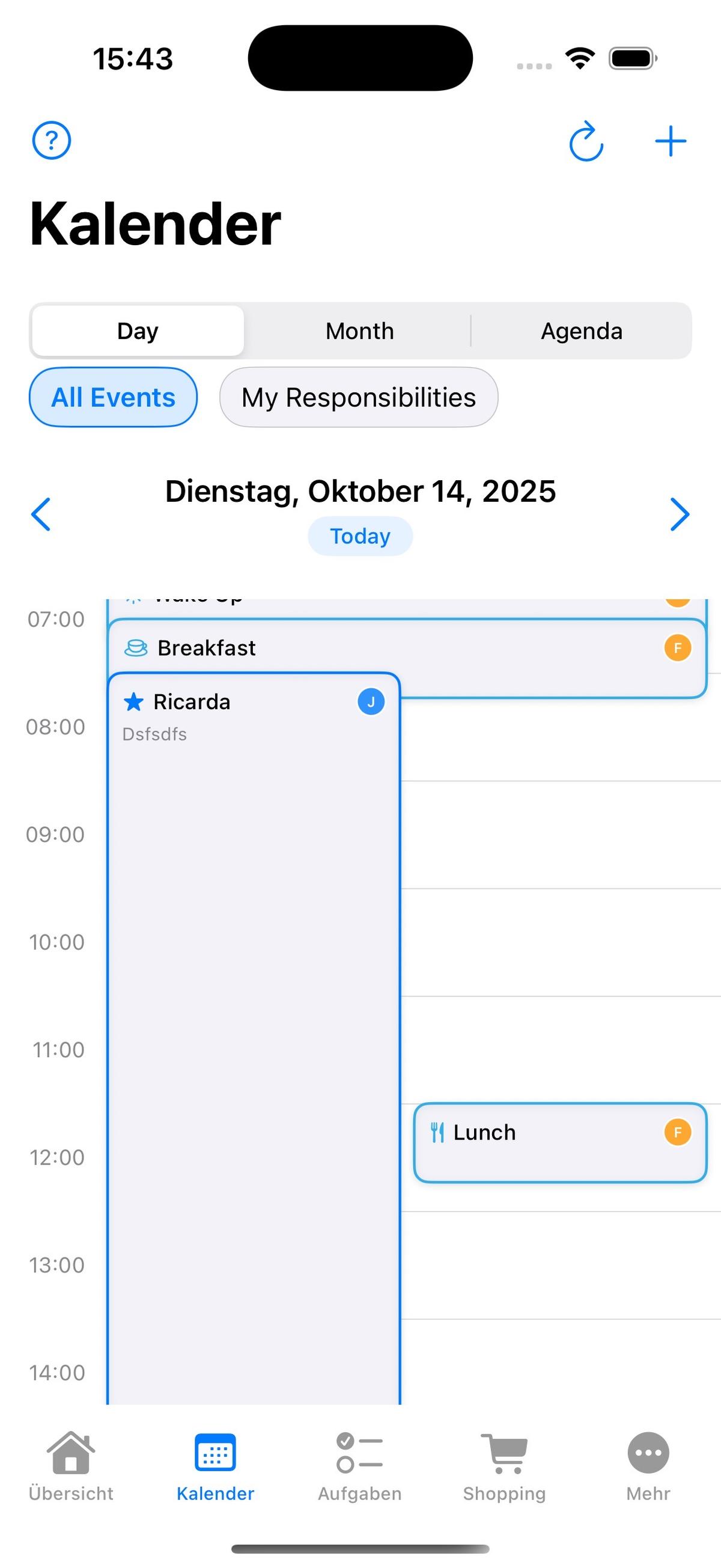Assigning a shopping list to the au pair with notification preview